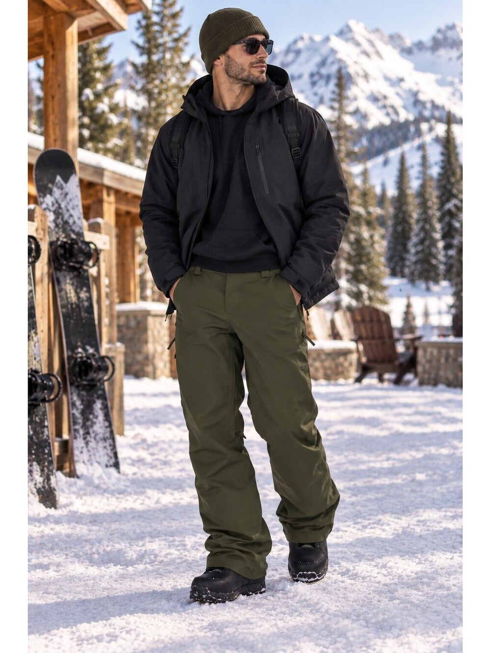 Volcom Freakin Snow Chino Ski Snowboard Pants Black Green NWT Men’s Small